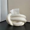 Taschentuchbox Keramik mit künstlerischer Knotenform Moderner Stil Taschentuchhalter Dekoration für Zuhause Taschentuchspender