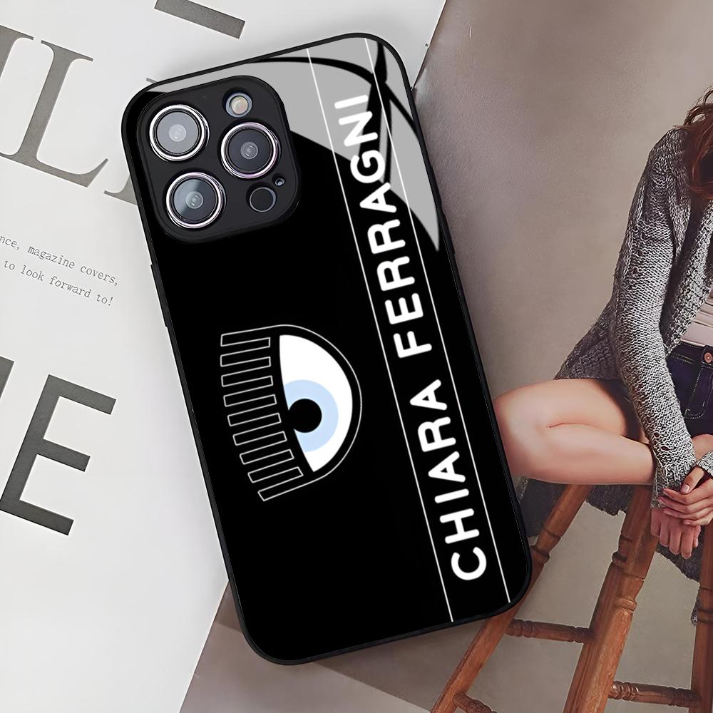 Hot Ferragnies Eyes Chiara Phone Case for Iphone 16 15 14 12 11 13 Pro Max Mini X Xr Xs Se 8 Puls glass Cover