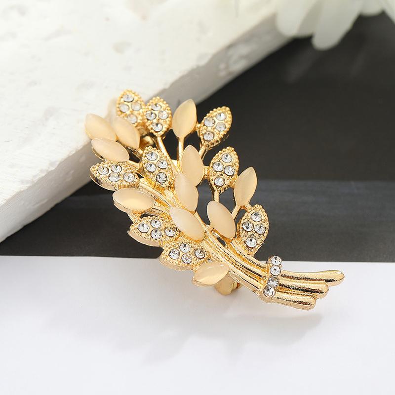 Rhinestone Wheat Ear Tulip Dandelion Pins For Women Pearl Plant Brooches Banquet Party Backpack Gifts Jewelry Accessories