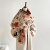 Scarf women's winter thickened warm printing imitation cashmere student scarf double-sided fashion air conditioner shawl outside