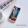 Cat Ear Soft Phone Case for iPhone 16 15 14 13 12 11 Pro Max Plus XR X TPU Anti-Drop Transparent Acrylic Back Cover NY28 Christmas tree Santa Claus