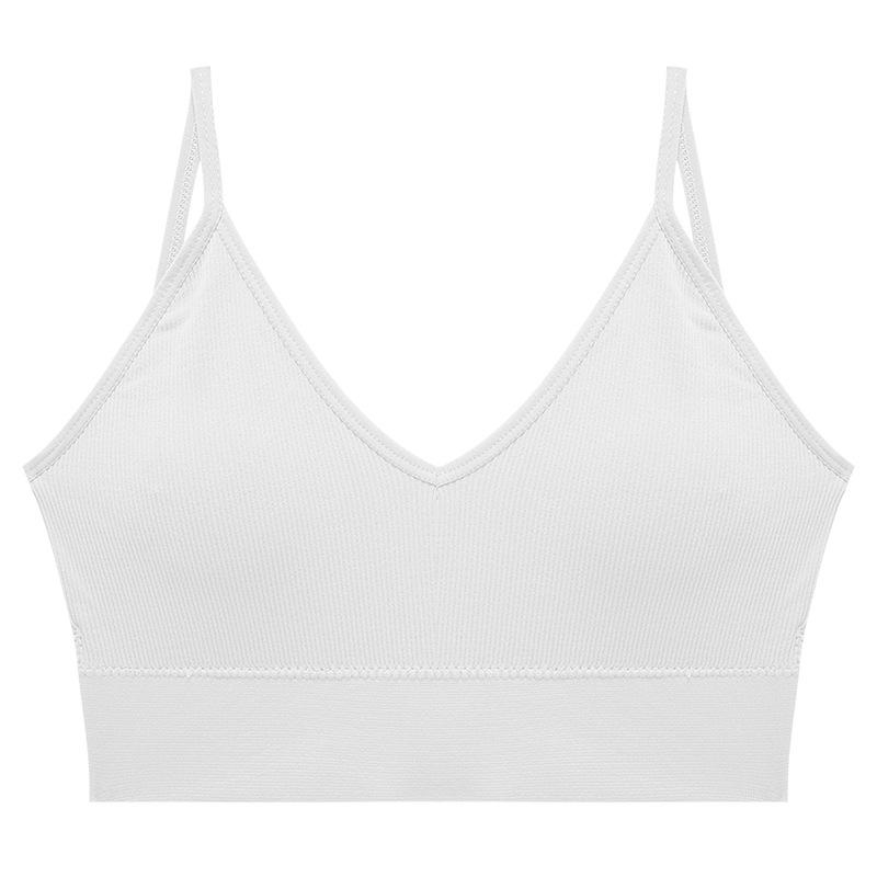 Женский бесшовный повседневный спортивный бюстгальтер укороченный топ майки бюстгальтер для сна дышащий дышащий бюстгальтер для девочек M белый 759₽