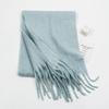 Autumn and winter solid color imitation cashmere beard scarf women's versatile shawl scarf light luxury style