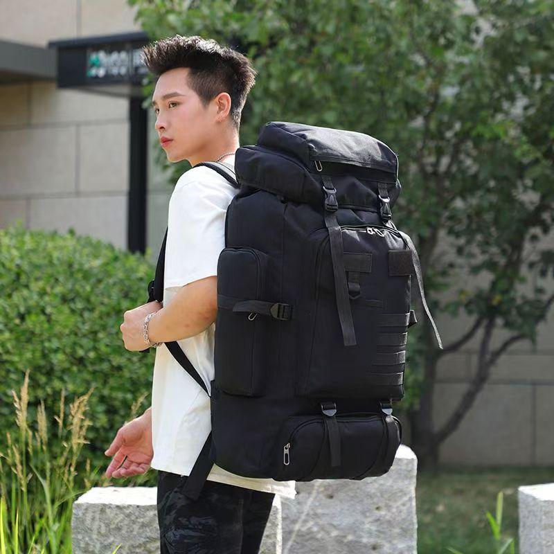 80L Waterproof Camouflage Hiking Backpack - Outdoor Tactical Gear for Men's Camping and Travel