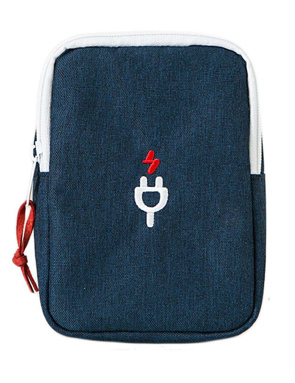 

iSuperb AC Adapter Digital Device Storage Cable and Mouse Universal Pouch for Mobile 7 Colors Cord and Cable Organizer Pouch, Navy, Case, Organizer,