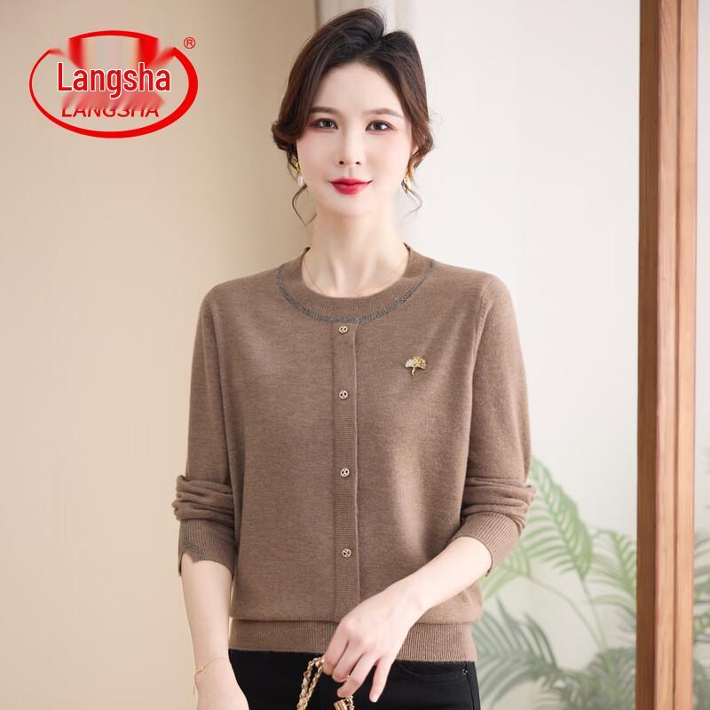 Langsha Women's Autumn Crew Neck Knitted Pullover