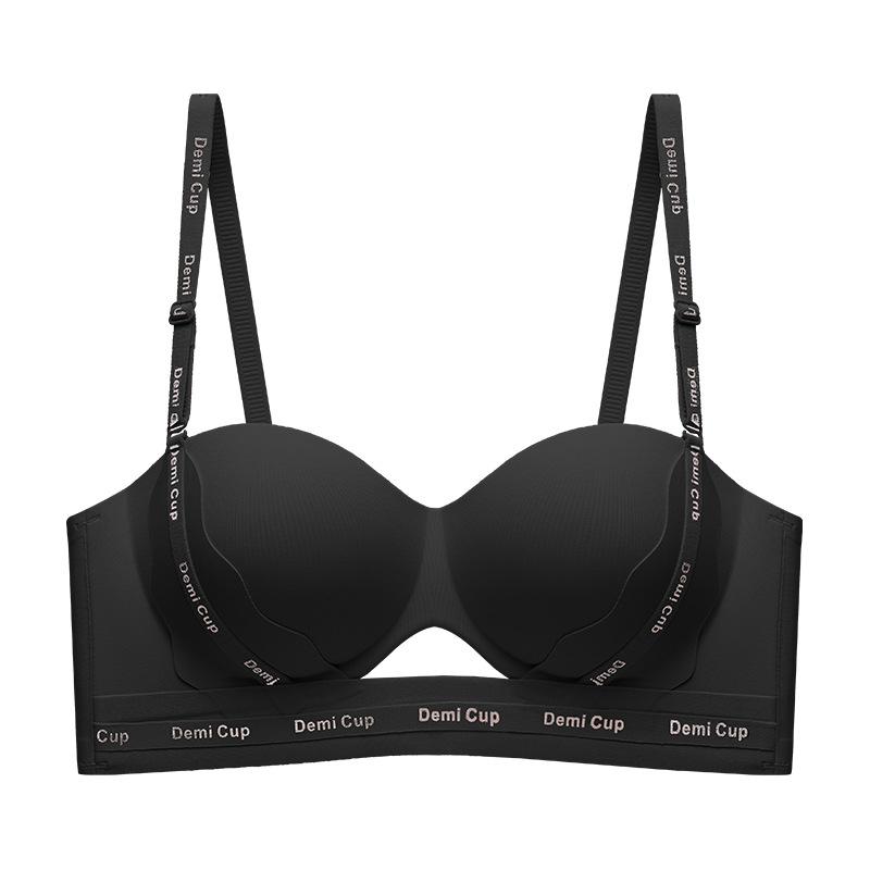 

Женское нижнее белье собирает маленькую грудь и показывает большую грудь, бюстгальтеры без косточек, мягкая поддержка, регулируемый пулл-ап, бесшовный бюстгальтер XL size = 38/85 ABC cup (135-75 kg) чёрный