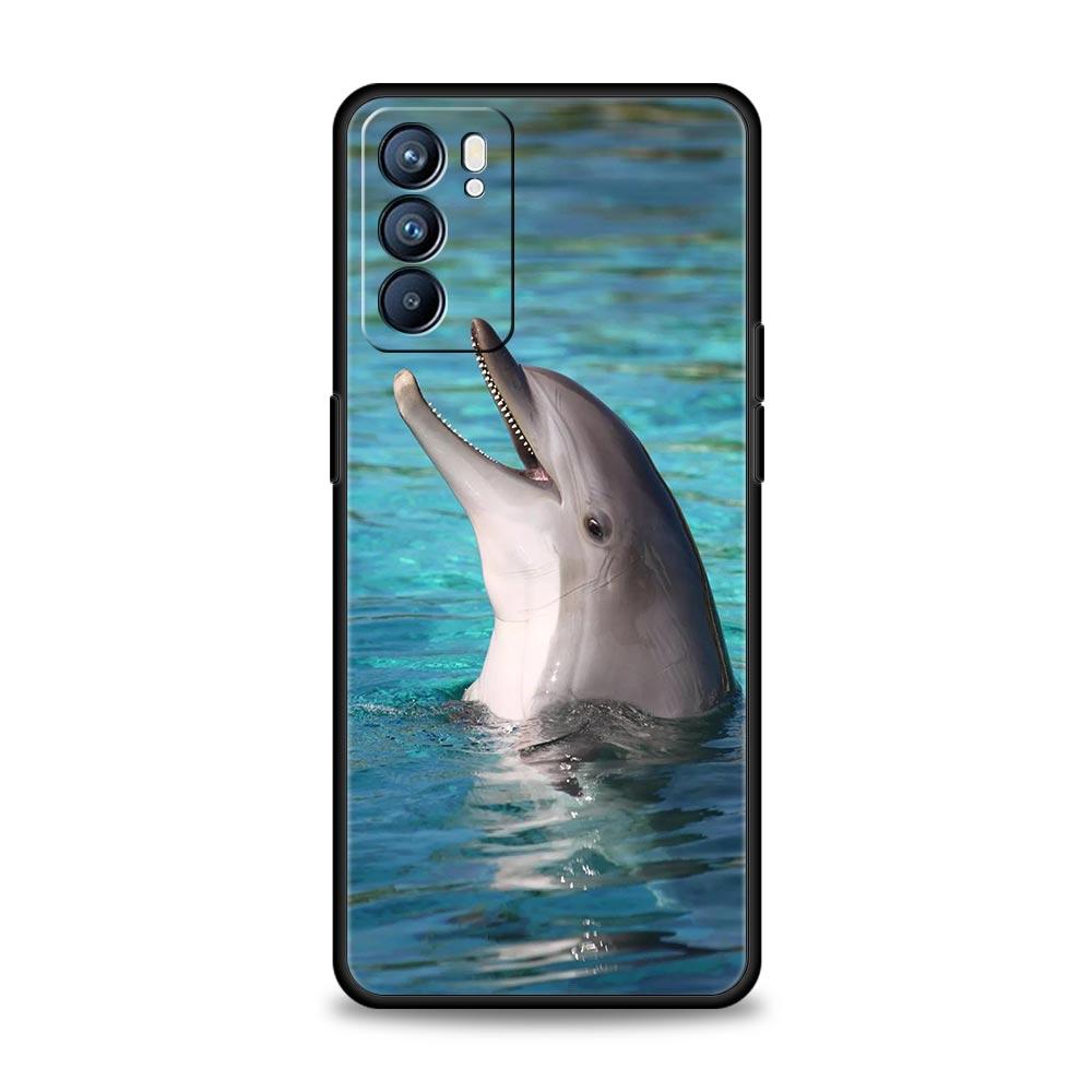 Ocean Animal Dolphin Phone Case For OPPO Find X5 A54 A53 A52 A9 2020 A16 A15 A95 A76 A74 A12 Reno7 SE Reno6 Pro Plus 5G Cover