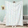 Trendy Colorful Stripes Throw Lightweight 240G Flannel Blanket Soft Skin-Friendly For Summer Cooling