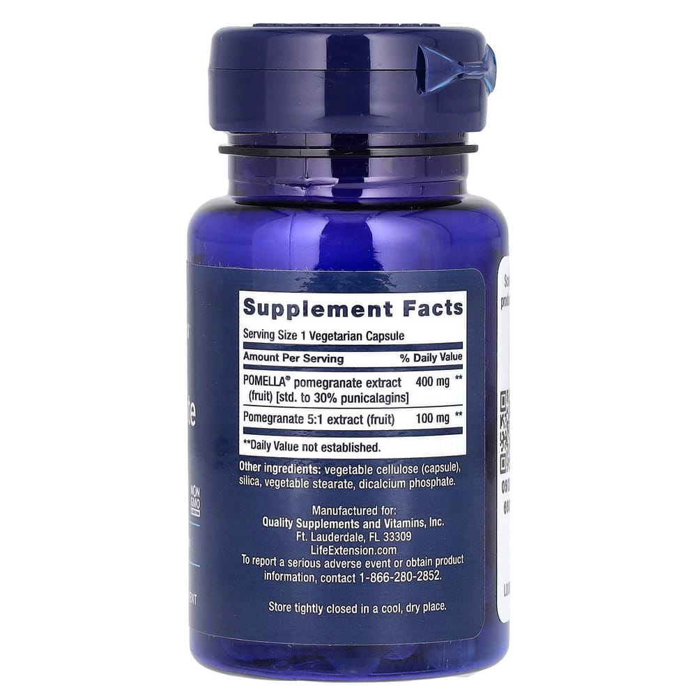 Life Extension Pomegranate Fruit Extract Veggie Capsules, 30 Count