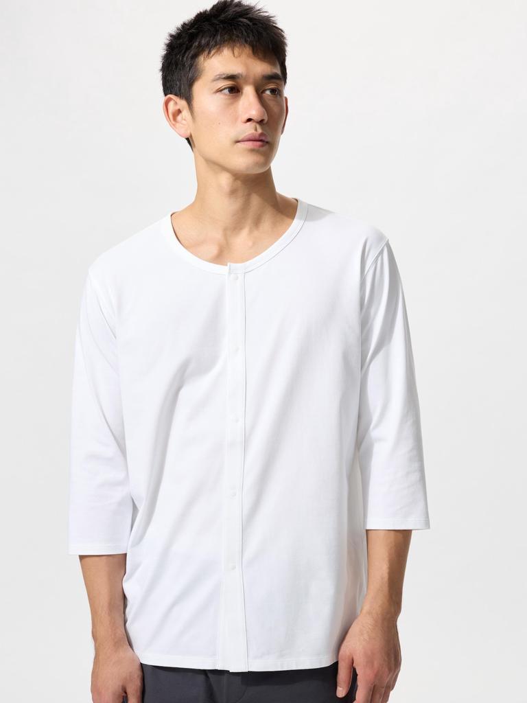 Uniqlo Japan Air RhyThm Air Crew Neck T 8 quarTer Sleeve