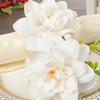 Artificial Flower Napkin Ring Rustic Floral Napkin Holder with Faux Berries Elegant Farmhouse Napkin Rings for Dining Table Decor Weddings