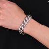 18mm Punk Polished Stainless Steel Cuban Chain Bracelet Men's Chunky Day Button Accessories Party Gift Fashion Jewelry