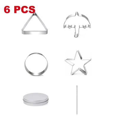 6pcs/set Korean Sugar Cookie Mold Stainless Steel Honeycomb Difformity Cookies Cutter for Kids Party Game Baking Tools