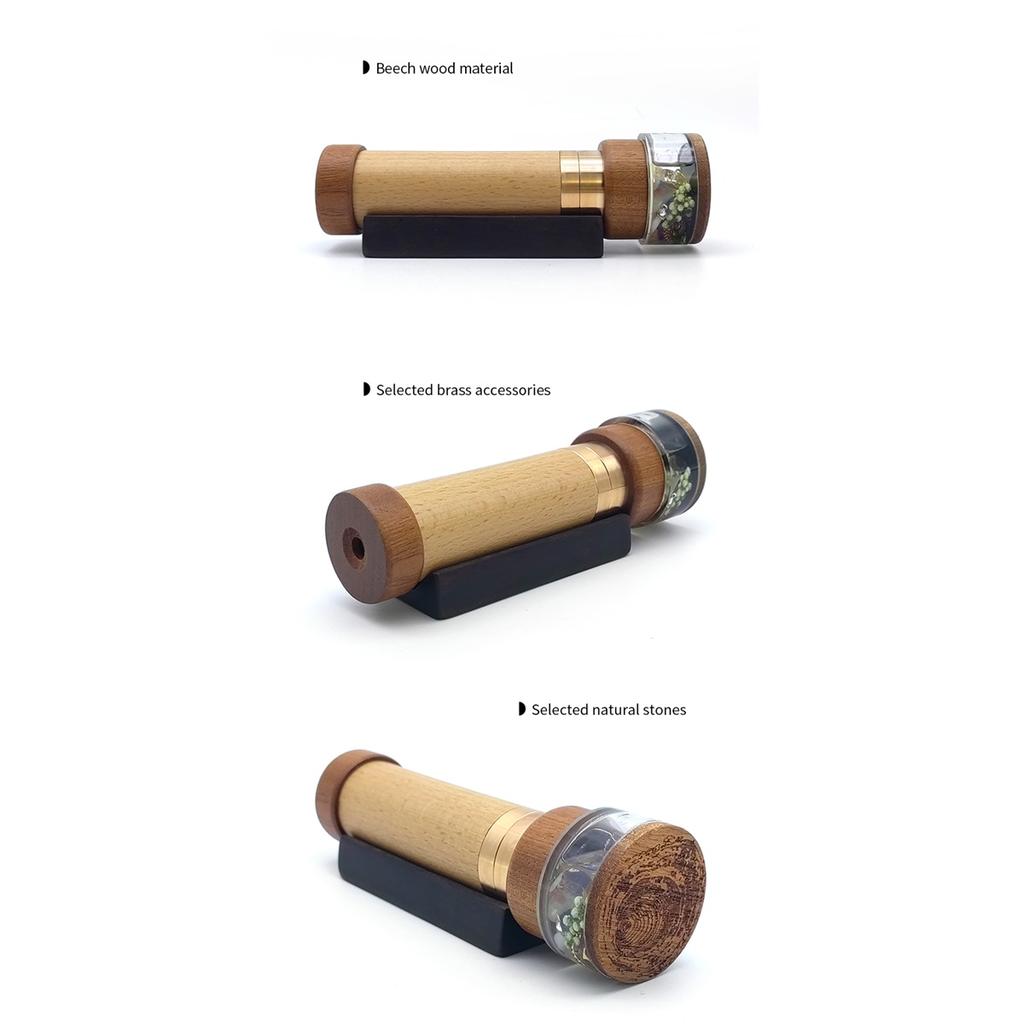 Growth Rings Wooden Nature Kaleidoscope Kit, Handmade Brass Rotatable Oil-Filled,Vintage Gift Box,Anniversary Birthday Gift