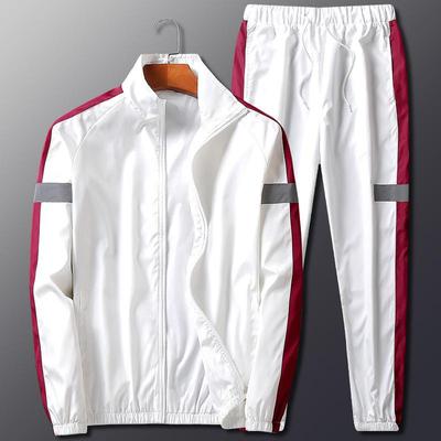 Men Tracksuit Sets Jackets+ Sweatpants 2 Pieces Sportswear Jogger Sets  Male Loose Coats