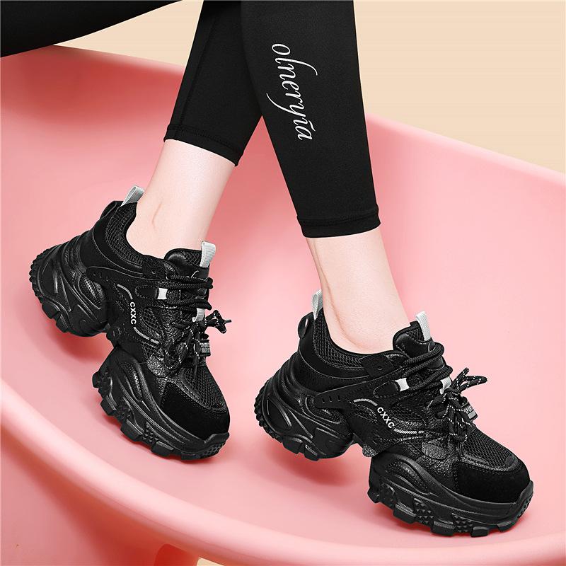 Shoes Autumn and winter thick soles increase height Small versatile and comfortable sports and leisure dad women's shoes