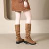 Women's Over-the-Knee Cowboy Slouch Boots - 2025 Autumn/Winter, Chunky Heel Long Knight Boots