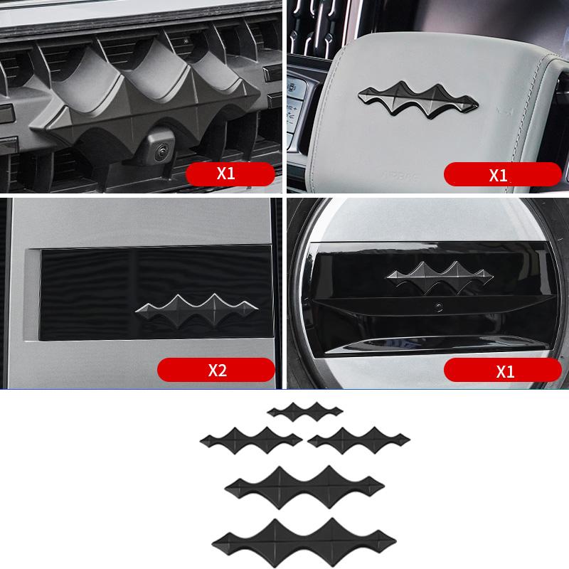 Für Equation Leopard 5/8 2024 2025 Auto Schwarzes Emblem Auto Logo Vorne und Hinten Externes Zubehör