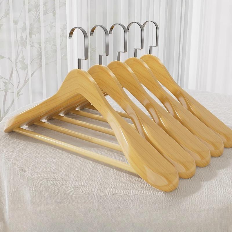 Rutschfeste Massivholz Kleiderbügel für Herren Rutschfest Luxus Hosen Kleiderständer für zum Aufhängen von Kleidern Röcken mit Haken