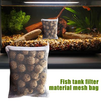 2Pcs Aquarium Filter Media Taschen Fisch Tank Filter Mesh Tasche mit Zipper für