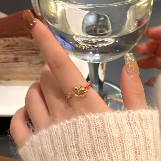 Women Ring Horse Decor Opening Adjustable Design Finger Ring Versatile Style Finger Band Jewelry Accessories