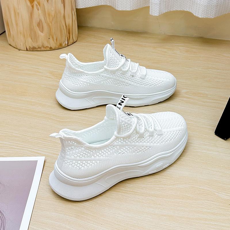 Women's White Shoes Summer New Ins Versatile Casual Hollow Mesh Surface Women's Shoes