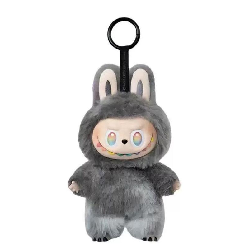 The third-generation rubber-lined labubu plush toy figurine, macaron Labubu doll pendant, small doll