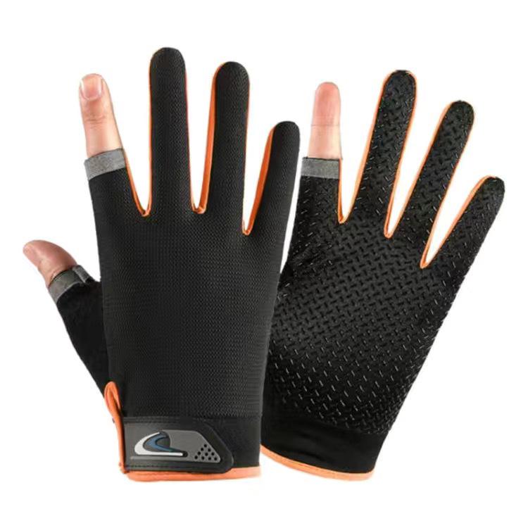 Oddychające Antypoślizgowe Rękawiczki Rowerowe i Wędkarskie na Dwa Palce dla Mężczyzn