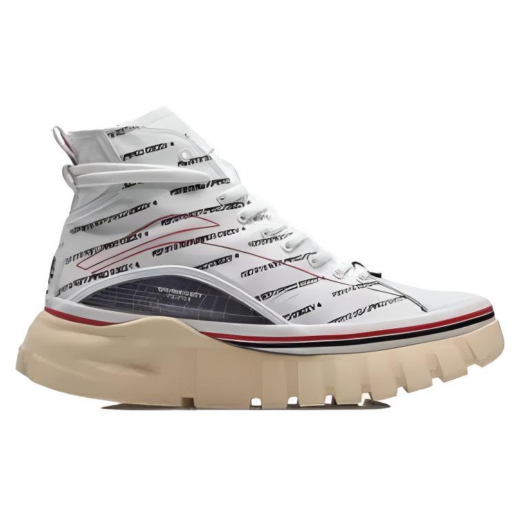 Li Ning Wave BOOT Comfortable Slip Resistant Coverage Slip Resistant Coverage High top Casual Shoes Unisex White AGCP317-18