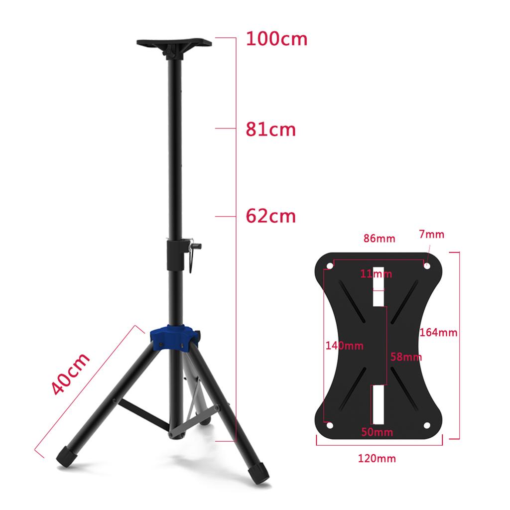 Speaker Stand Studio Monitor Speaker Tripod Stand Heavy Duty Telescoping Height Adjustable Non slip Three point