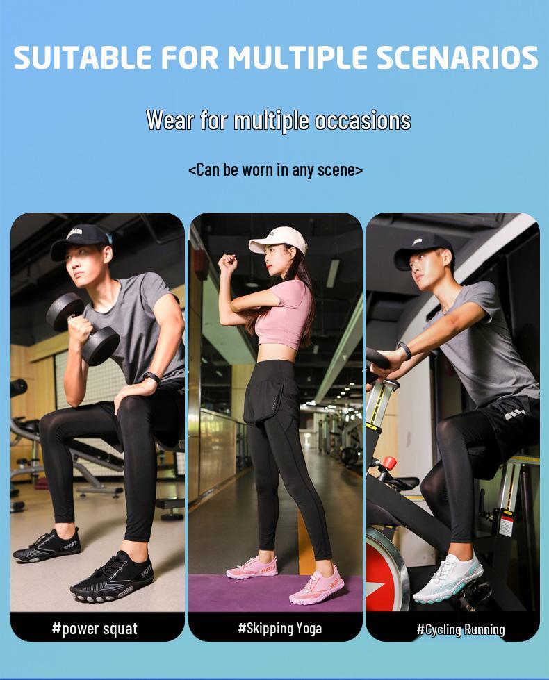 2024 Men's & Women's Fitness & Yoga Five-Finger Indoor Shoes - Wear-Resistant Treadmill & Skipping Rope Shoes