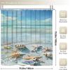1/3/4Pc Fresh Ocean Style Beach Shell Shower Curtain Waterproof and Mildew-Proof Bathroom Partition Curtain