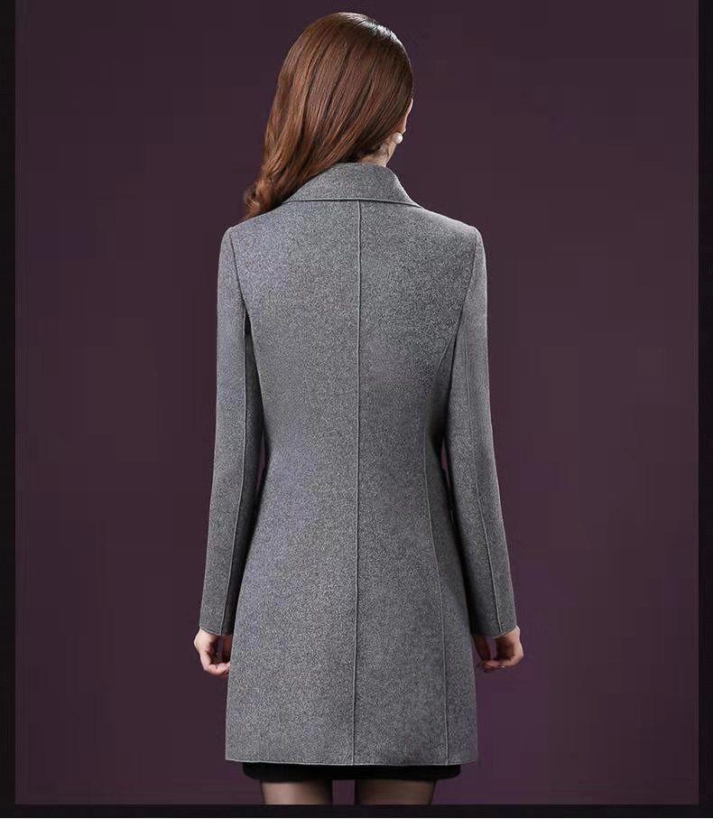 2025 Autumn/Winter Women's Mid-Length Wool Coat – Elegant Waist-Cinched Style