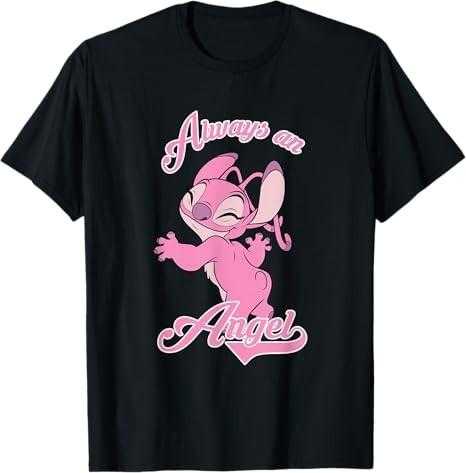 Lilo Stitch Angel Always An Angel Black TShirt S