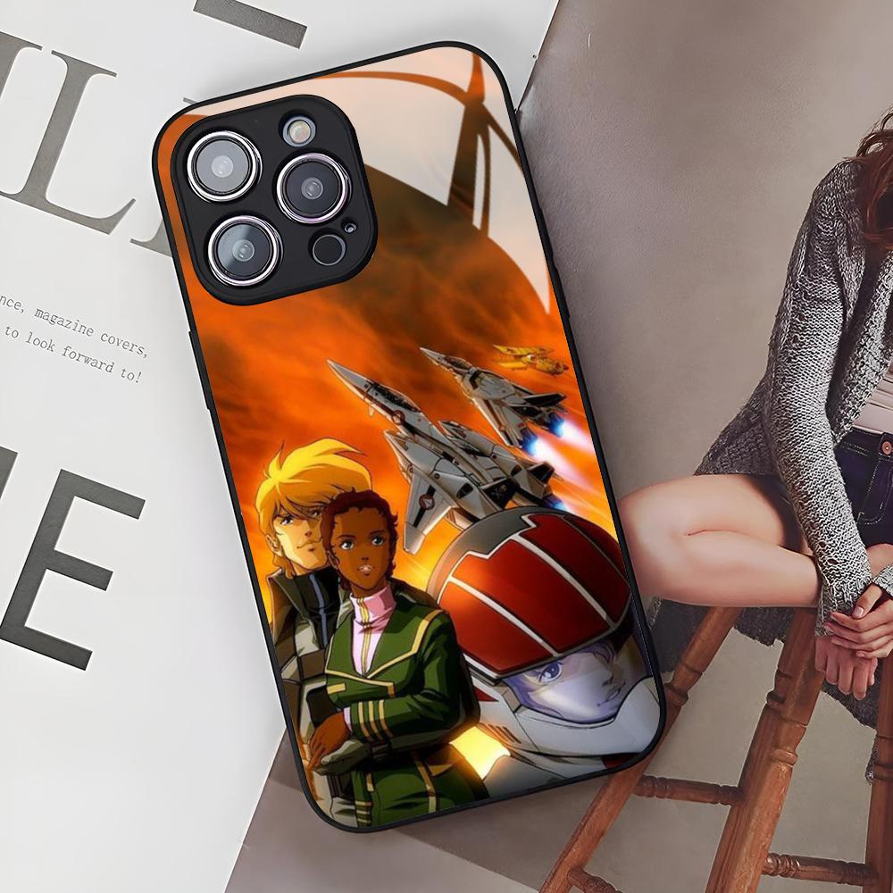 Anime Robotech Phone Case for Iphone 16 15 14 12 11 13 Pro Max Mini X Xr Xs Se 8 Puls Glass Cover