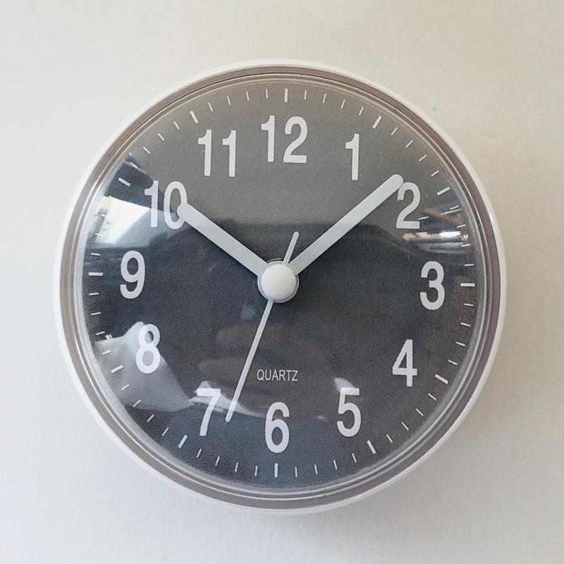 1Pc Mini Suction Cup Wall Clock Bathroom Anti-fog Waterproof Clock Kitchen Bathroom Clock Small Quartz Clock Desk Clock