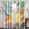 Marine Animal and Plant Theme High Blackout Curtains Shell Pattern Thick Clackout Drape Various Styles Bedroom Home Curtain Hot