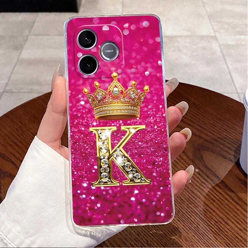Shockproof Phone Case For Honor 600 Lite 5G/500 Smart 5G Transparent TPU Soft Casing Exclusive Lucky Letter Crown Couple Shell