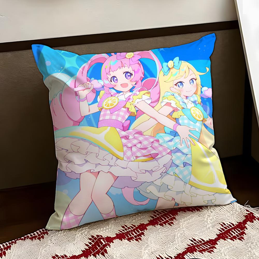 Cute Anime HHimitsu no AiPri Cushion Cover Reversible Soft Durable Pillow Cover Home  Car MultiScene Use for Daily Comfort