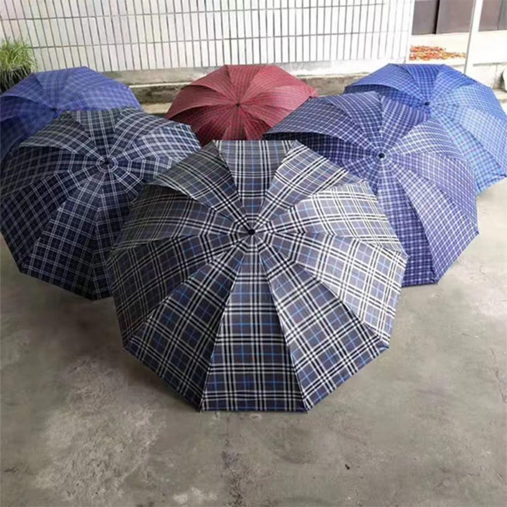 Extra Large Scottish Tartan Umbrella Lightweight Travel Umbrella Portable Plaid Umbrella  Home Use