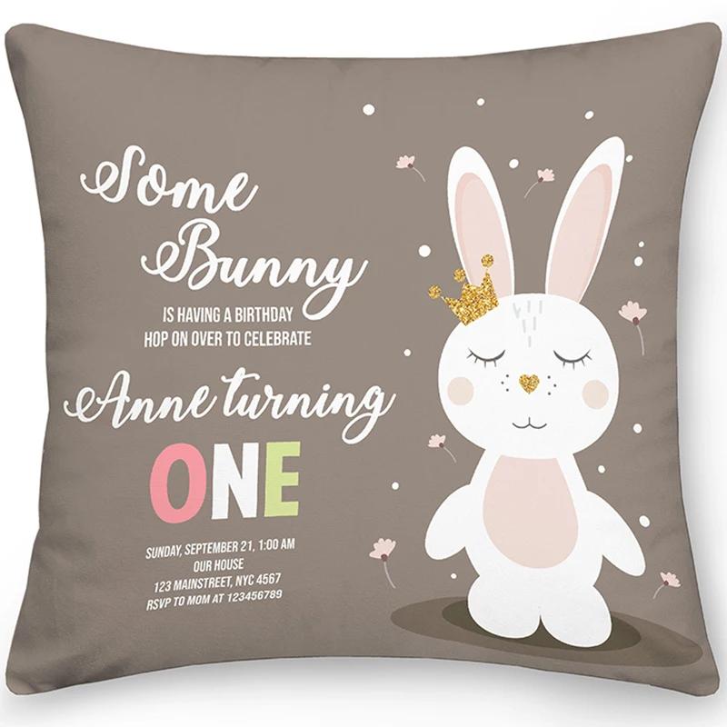 Home Decor Easter Pillowcase Sofa Cushion Cover Bedroom Room Decor Easter Bunny Egg Print Throw Pillow Case