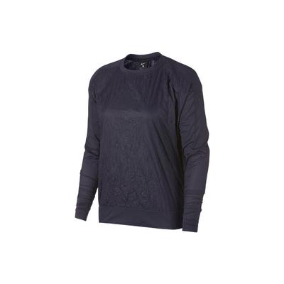 Printed Logo Crew Neck Lightweight Pullover Running Long Sleeve Sweatshirt Women Tops Black 929129-081