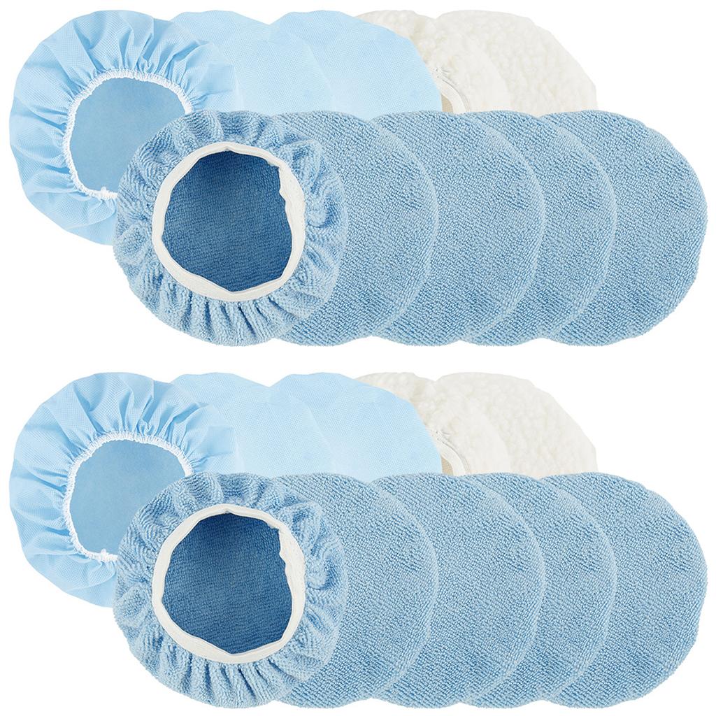 20/10 Stück Auto Polierpad Haube 9 10 Zoll Mikrofaser Auto Haubenpolierer Weiche Wolle Wachs Waschpuffer Abdeckung Auto Reinigungszubehör