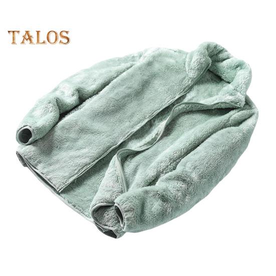 Women Winter Coat Thick Stand Collar Double-sided Fleece Neck Protection Zipper Closure Solid Color Long Sleeves Heat Retention Outdoor Jacket