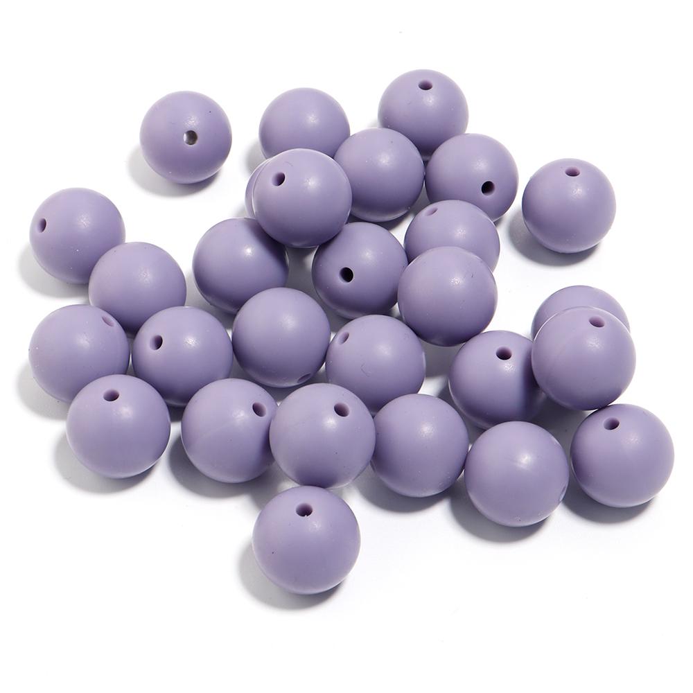20pcs/Lot 12 15mm Candy Color Round Acrylic Imitation Silicone Beads Round Spacer Loose Bead for DIY Jewelry Making Accessories