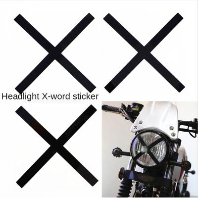 Motorcycle Decorative Sticker Retro Car Modification X-shaped Headlight Decal Prince 6 Inch Headlight Car Sticker