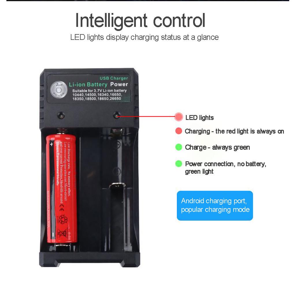 Chargeur De Batteries InTheTarget - Pour 18650, 10440, 14500, 16340, 16650, Etc.