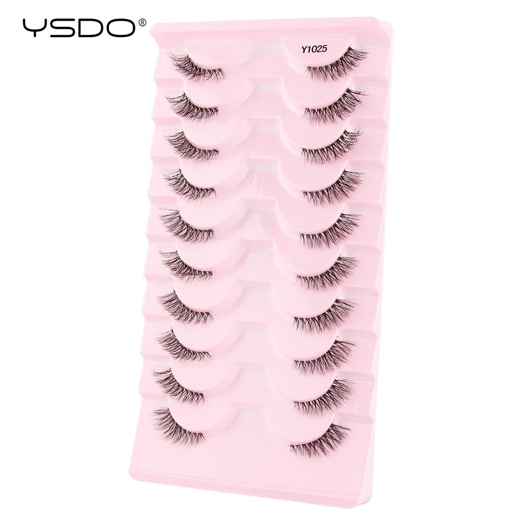 YSDO Half Lashes 5/7/10 Pairs Half False Eyelashes Soft Natural Cat Eye Lashes Makeup 3D Mink Eyelash Extension Fluffy Faux Cils