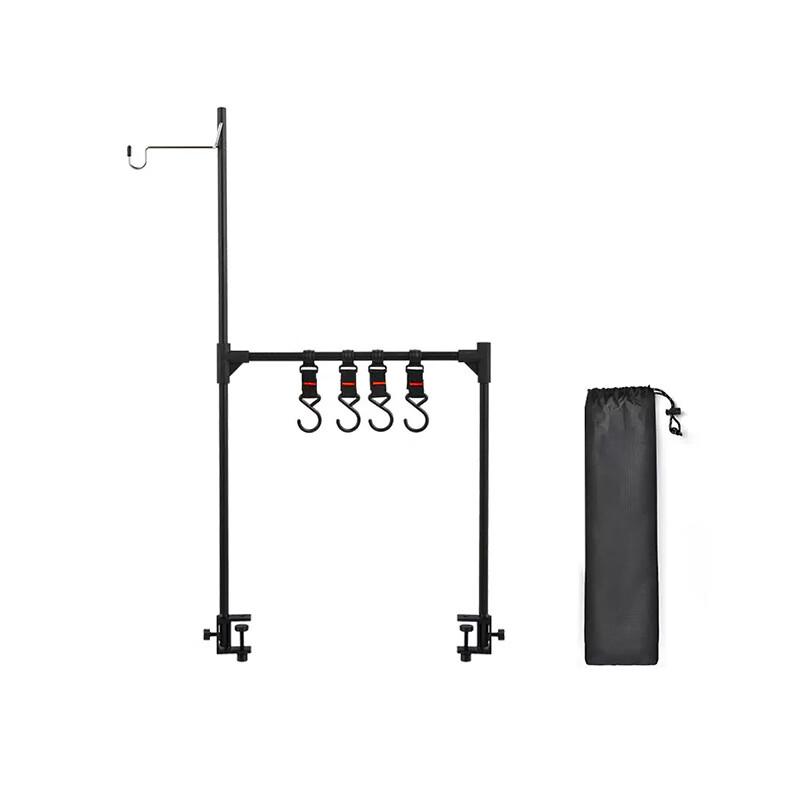 Outdoor Camping Folding Desktop Storage Rack with Lamp Holder